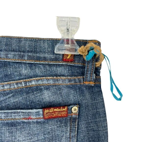 7FAMK Bootcut Blue Jeans Swarovski Crystal Pocket Womens Size 29 Designer Denim - Picture 6 of 7